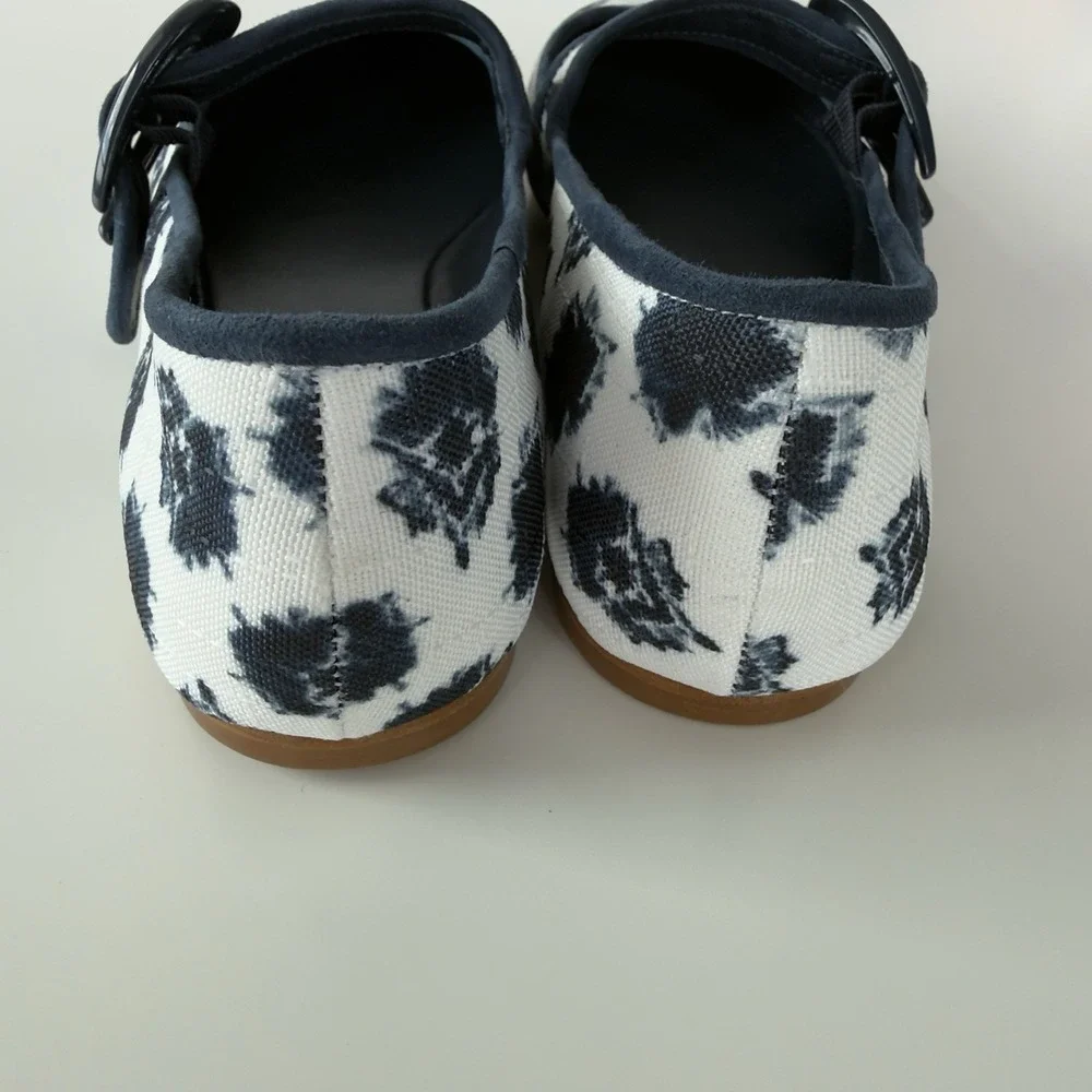 Larroudé Jonathan Cohen Verona Navy Ink Blot Mary Jane Ballet Flats Size 8 New‎